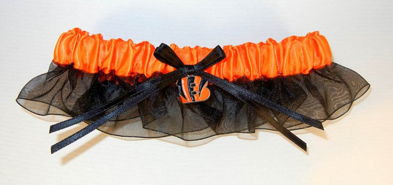 Cincinnati Bengals Inspired Garter with Licensed Charm